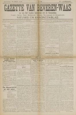Gazette van Beveren-Waas 19/07/1914