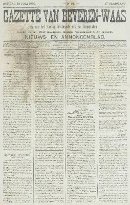 Gazette van Beveren-Waas 22/07/1900