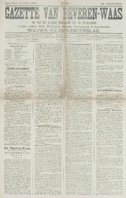 Gazette van Beveren-Waas 18/07/1909