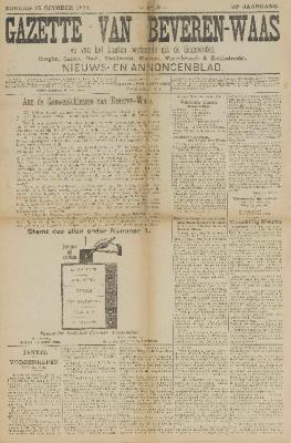 Gazette van Beveren-Waas 15/10/1911