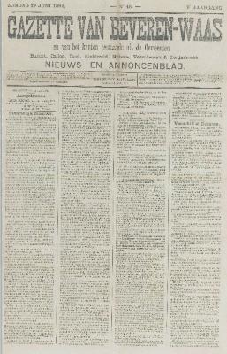 Gazette van Beveren-Waas 19/06/1892
