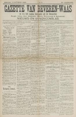 Gazette van Beveren-Waas 13/10/1912