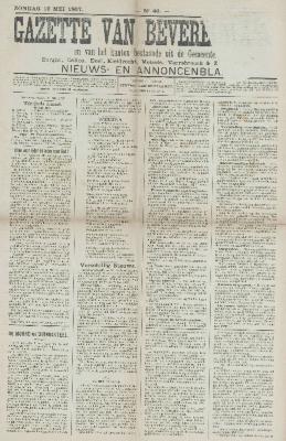 Gazette van Beveren-Waas 19/05/1907