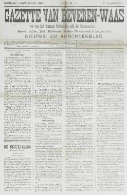 Gazette van Beveren-Waas 07/11/1886