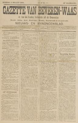 Gazette van Beveren-Waas 10/03/1895