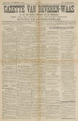 Gazette van Beveren-Waas 16/03/1913