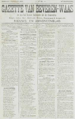 Gazette van Beveren-Waas 01/01/1899