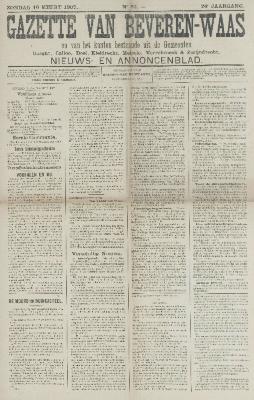 Gazette van Beveren-Waas 10/03/1907