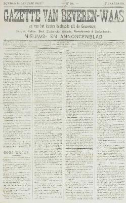 Gazette van Beveren-Waas 14/01/1900