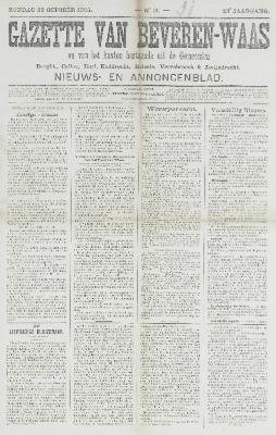 Gazette van Beveren-Waas 29/10/1905