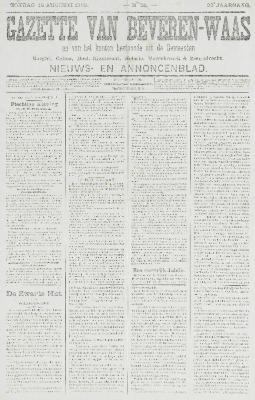 Gazette van Beveren-Waas 16/08/1903