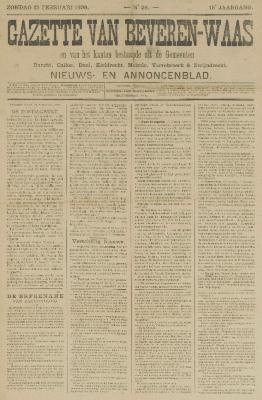 Gazette van Beveren-Waas 13/02/1898