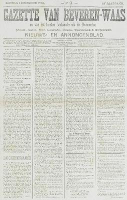 Gazette van Beveren-Waas 01/12/1901