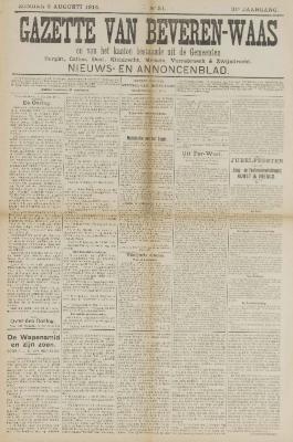 Gazette van Beveren-Waas 02/08/1914