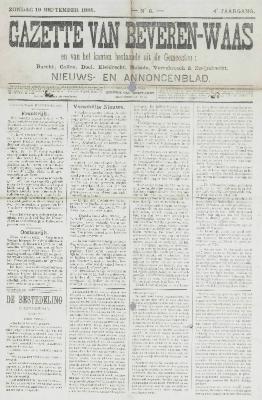 Gazette van Beveren-Waas 19/09/1886