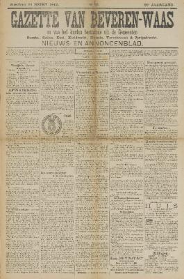Gazette van Beveren-Waas 31/03/1912