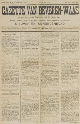 Gazette van Beveren-Waas 04/11/1894