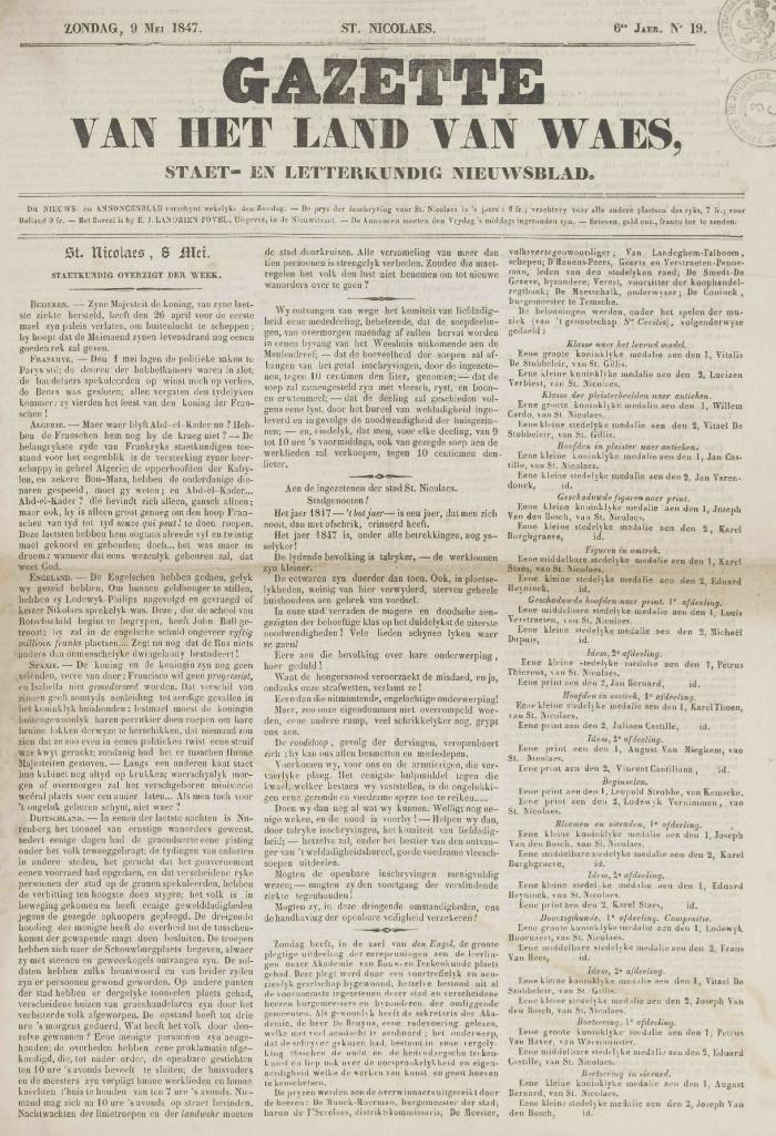 Gazette van het Land van Waes 09/05/1847