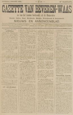 Gazette van Beveren-Waas 03/03/1895