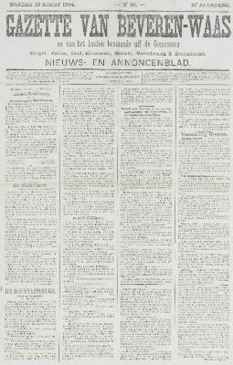 Gazette van Beveren-Waas 13/03/1904