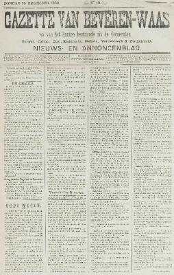 Gazette van Beveren-Waas 10/12/1899