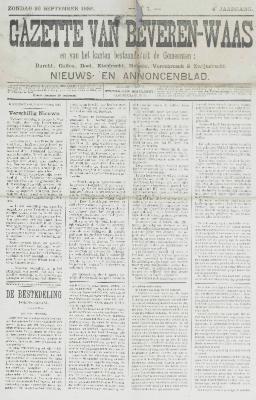 Gazette van Beveren-Waas 26/09/1886
