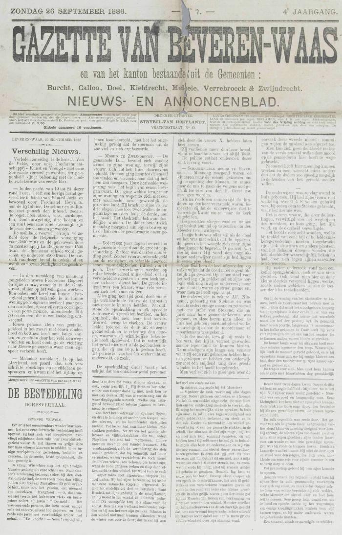 Gazette van Beveren-Waas 26/09/1886