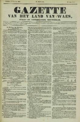 Gazette van het Land van Waes 27/02/1853