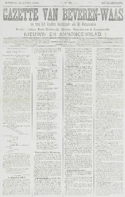Gazette van Beveren-Waas 26/04/1903