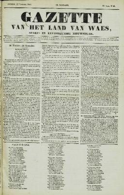 Gazette van het Land van Waes 27/11/1853