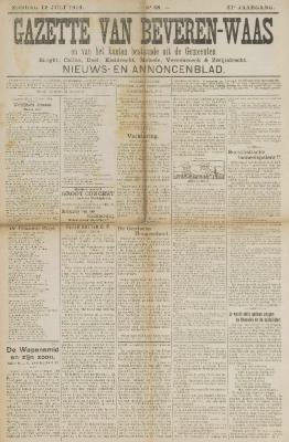 Gazette van Beveren-Waas 12/07/1914