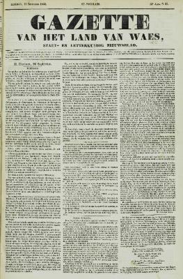 Gazette van het Land van Waes 11/09/1853