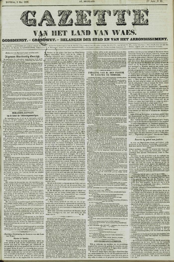 Gazette van het Land van Waes 09/05/1858
