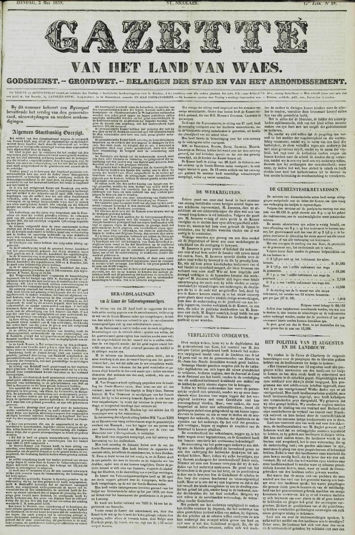 Gazette van het Land van Waes 02/05/1858