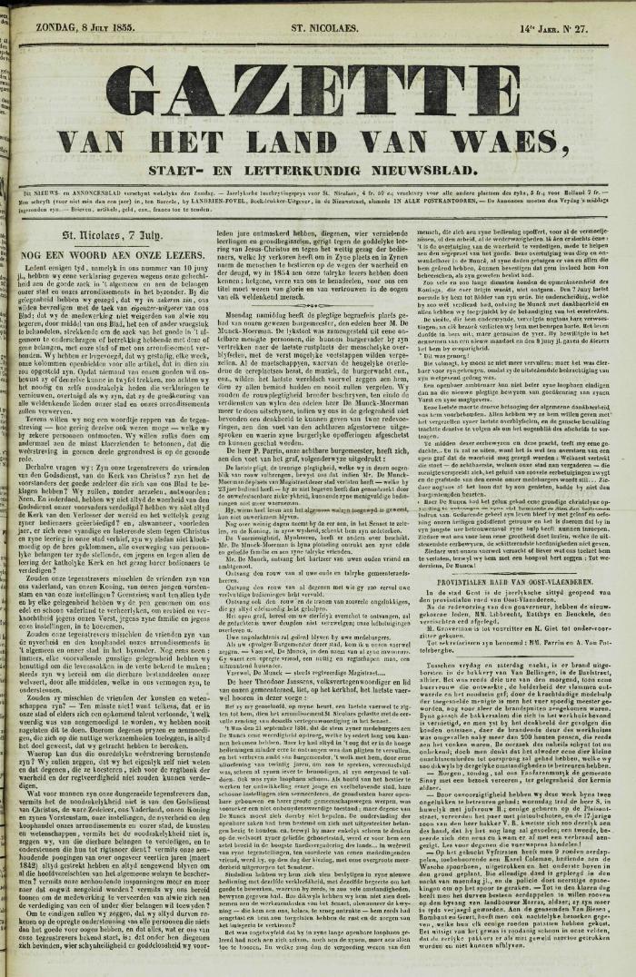 Gazette van het Land van Waes 08/07/1855