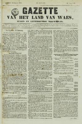 Gazette van het Land van Waes 16/01/1853