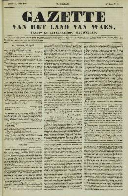 Gazette van het Land van Waes 01/05/1853