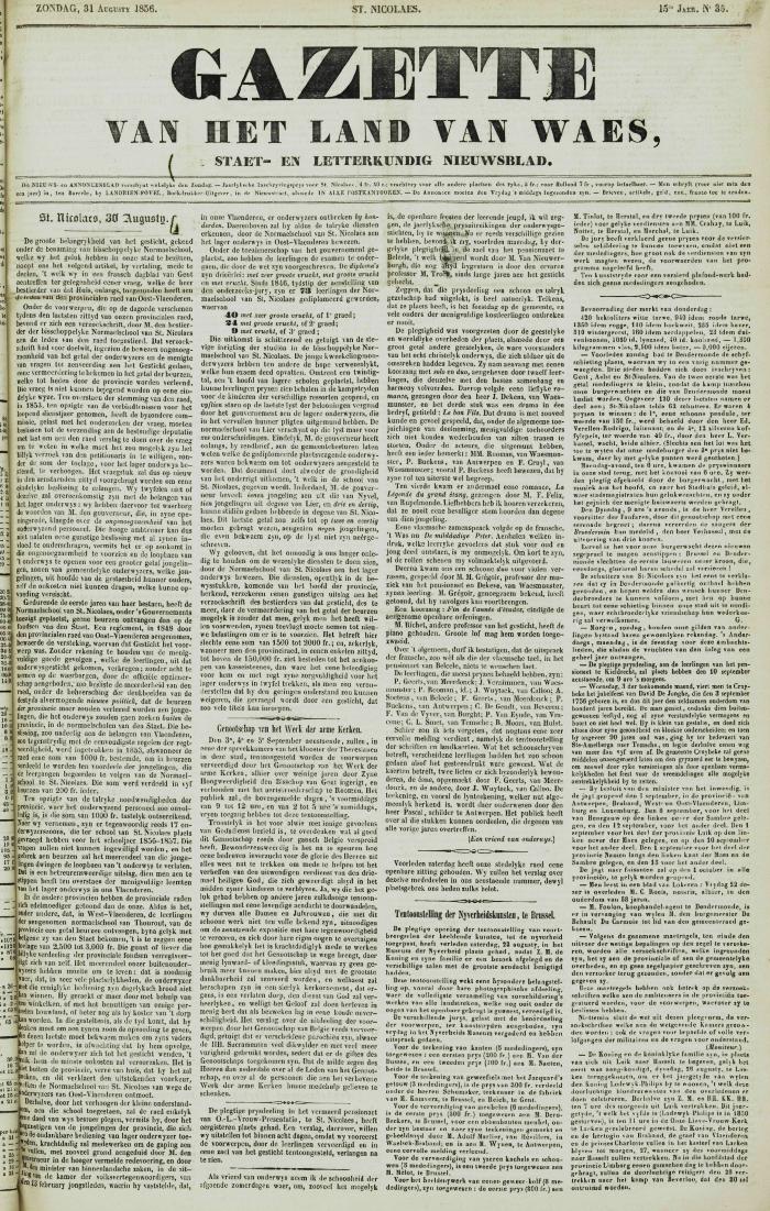 Gazette van het Land van Waes 31/08/1856