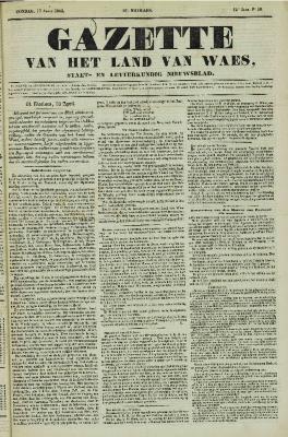 Gazette van het Land van Waes 17/04/1853