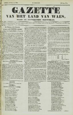 Gazette van het Land van Waes 26/02/1854