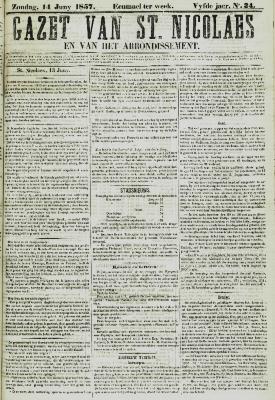 Gazet van St. Nicolaes 14/06/1857