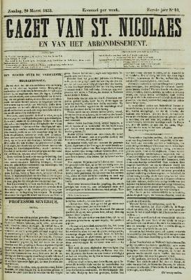 Gazet van St. Nicolaes 20/03/1853