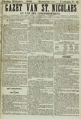 Gazet van St. Nicolaes 12/10/1856