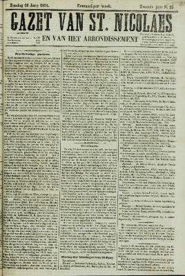 Gazet van St. Nicolaes 18/06/1854