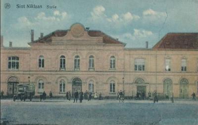 Prentkaart Spoorlijn 59 station Sint- Niklaas 1905