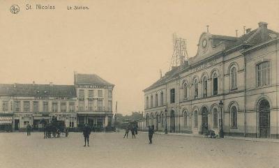 Prentkaart Spoorlijn 59 station Sint- Niklaas 1910