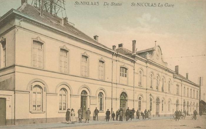 Prentkaart Spoorlijn 59 station Sint- Niklaas 1912
