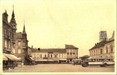 Prentkaart Spoorlijn 59 station Sint- Niklaas 1930