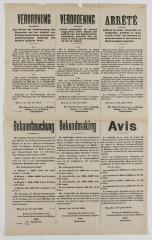 1916- A:Verordening ivm met paarden ; B: Bekendmaking over Benzolverkoop