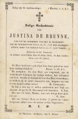 Bidprentje, De Bruyne Justina